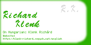 richard klenk business card